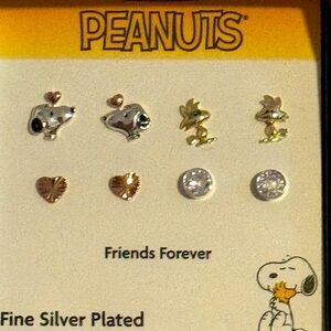Peanuts silver plated  Earrings Set